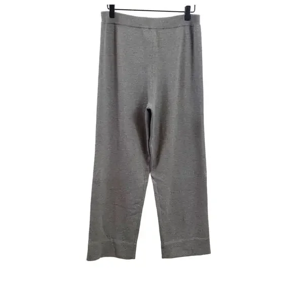 Eileen Fisher Wool Knit Pull-Up Gray Pants - Picture 2 of 6